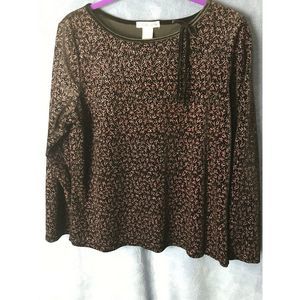 Notations Black Purple Velvet Blouse - L